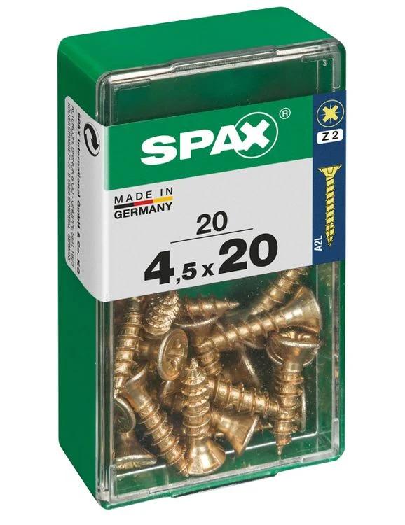 Spax schroef pozidrive verzinkt 4,5x20mm 20st