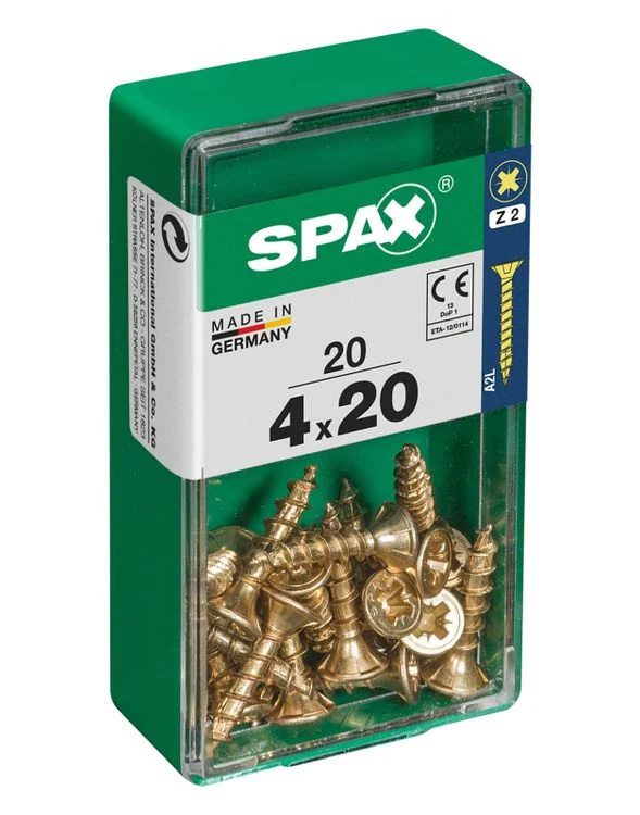 Spax schroef pozidrive verzinkt 4x20mm 20st