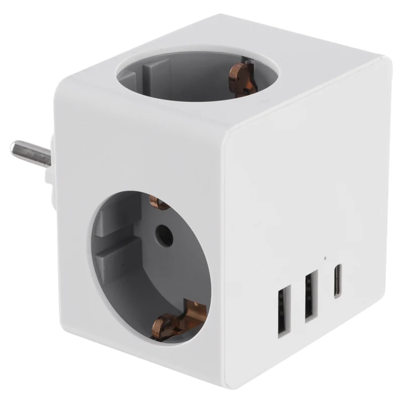Q-Link verloopstekker 3-voudig 2xA/1xC wit