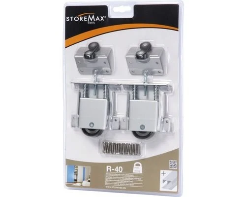 Storemax schuifdeur wielset Basic R40 grijs aluminium 30cm