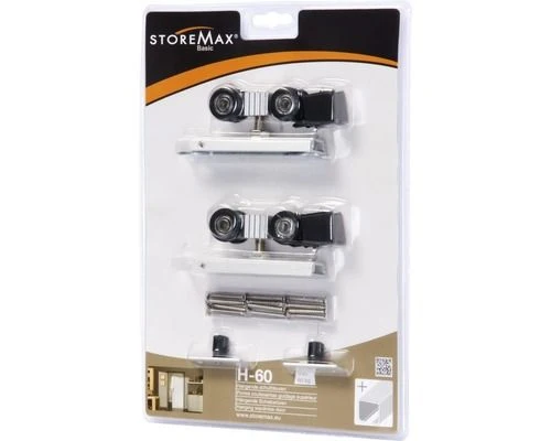 Storemax schuifdeur wielset Basic H60 grijs aluminium 30cm