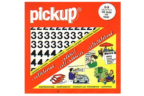 Pickup Helvetica plakcijfer boekje 0-9 mat wit 20mm