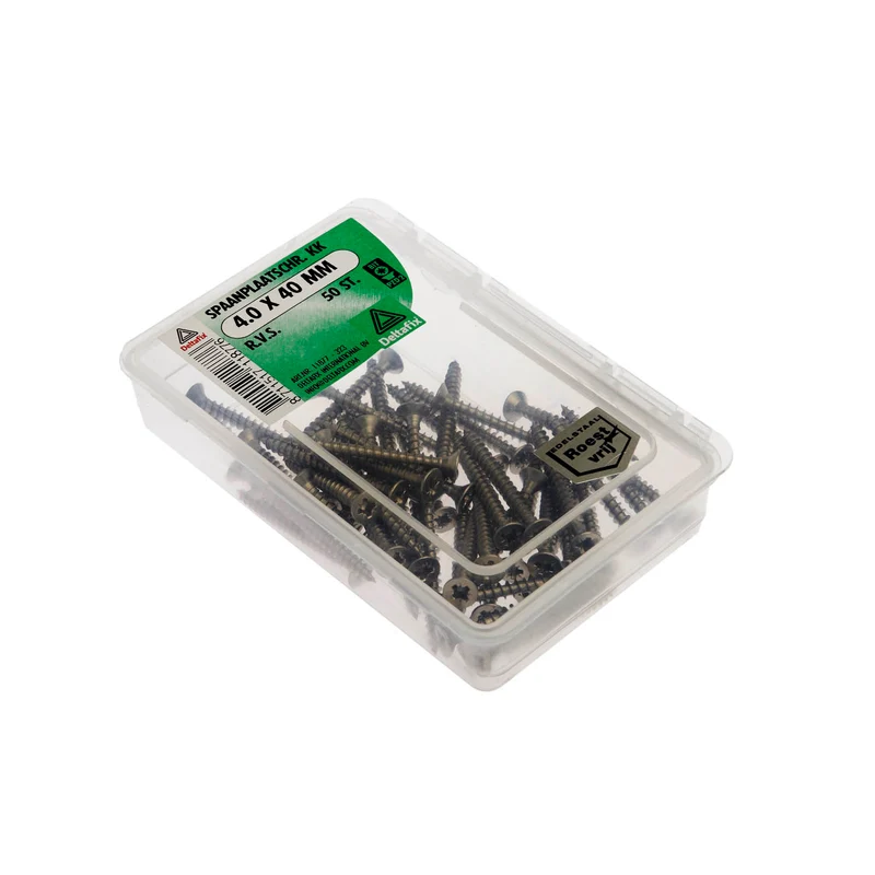 Deltafix spaanplaatschroef pozidrive platkop 4x40mm 50st