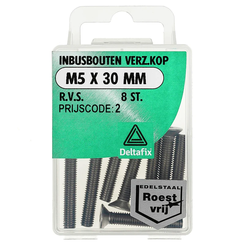Deltafix inbusbout RVS M5x30mm 8st
