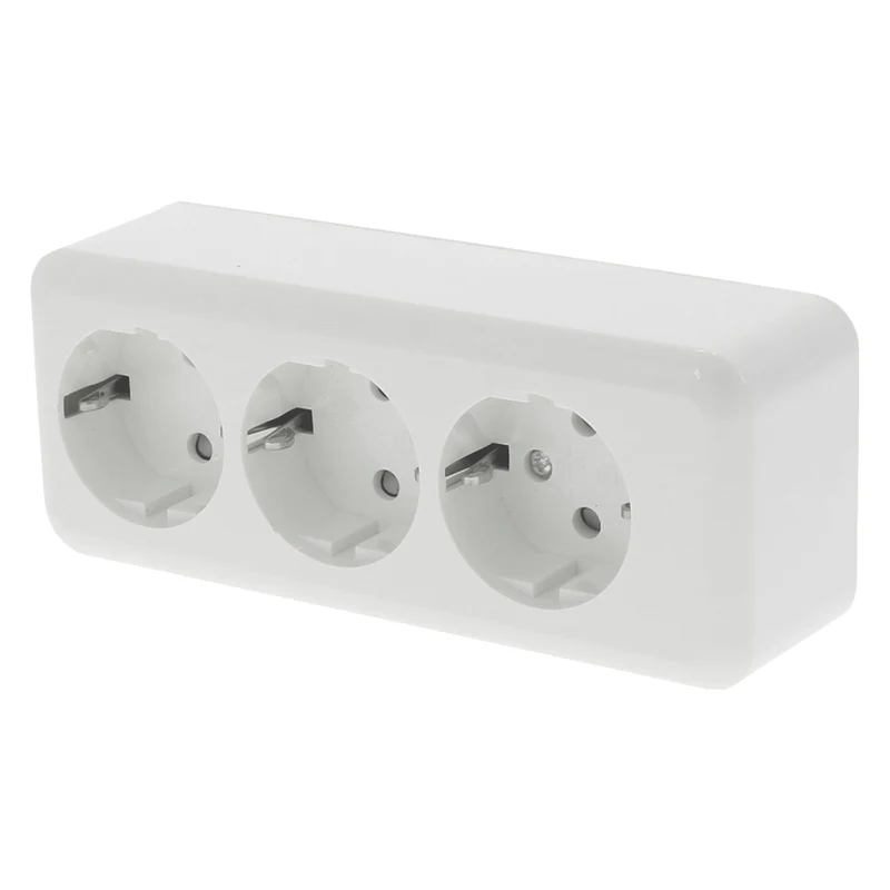 Q-LINK EXO opbouw stopcontactdoos 3-voudig randaarde polarwit