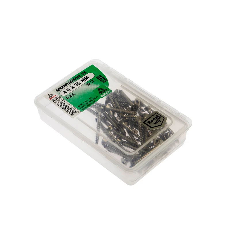 Deltafix spaanplaatschroef pozidrive platkop 4x35mm 50st