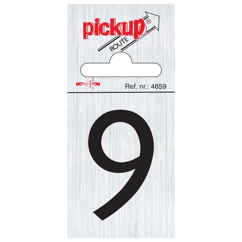 Pickup pictogram route cijfer 9 aluminium 60x44mm