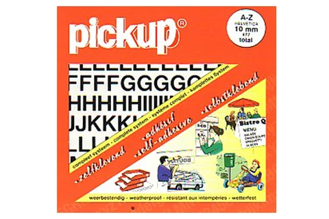 Pickup Helvetica plakletter boekje A-Z mat zwart 20mm
