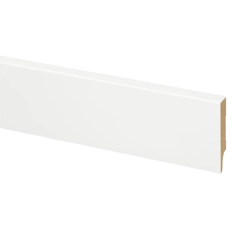 Muurplint MDF gelakt wit 244x7,9x1,5cm