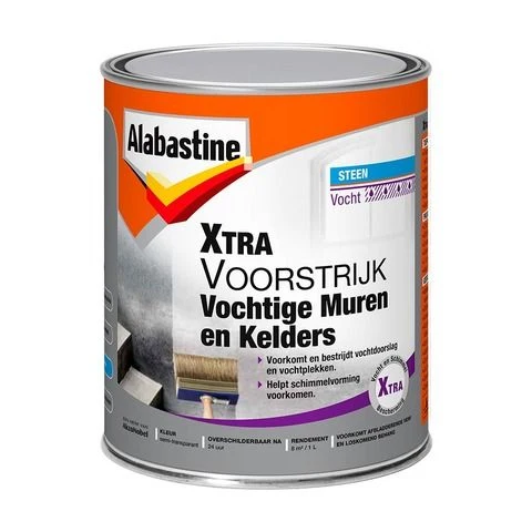 Alabastine Xtra Voorstrijk vochtige muren en kelders mat wit 1l