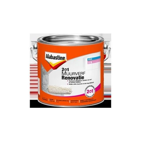Alabastine 2in1 Renovatie Muurverf lak mat wit 2,5l