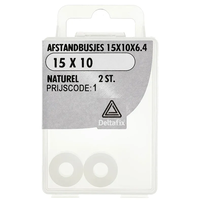 Deltafix afstandbus nylon 15x10x6,4mm 2st