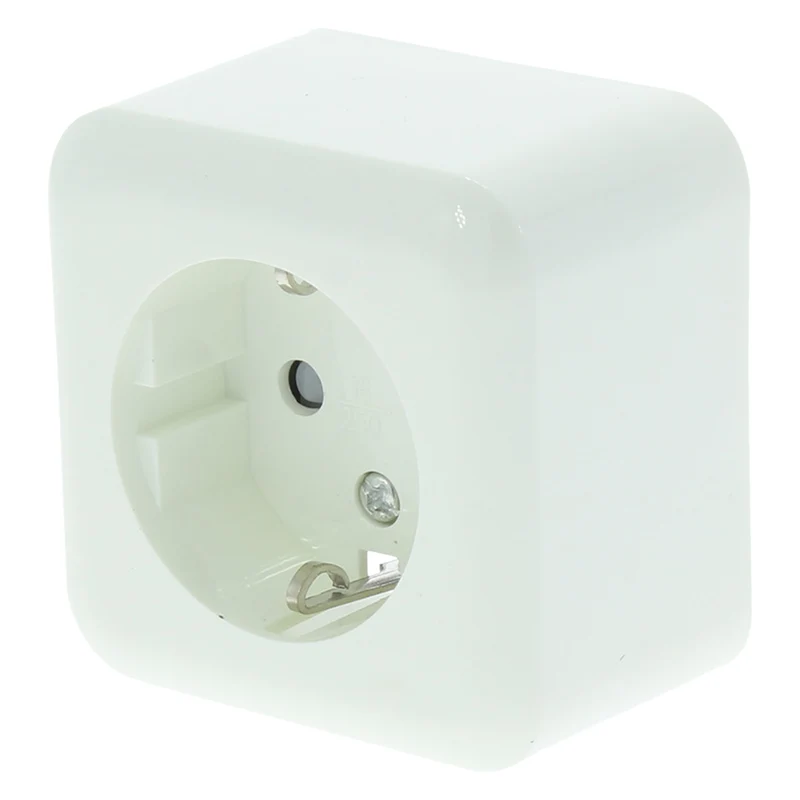 Q-Link EXO opbouw stopcontactdoos 1-voudig kinderbeveiliging randaarde wit