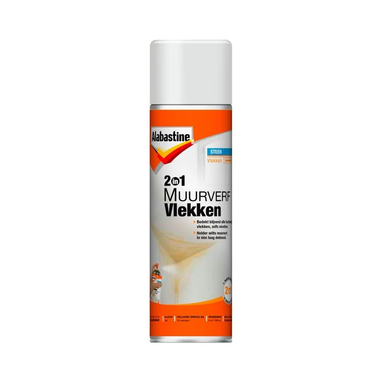 Alabastine 2in1 Muurverf lak mat helder wit 500ml