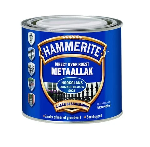 Hammerite metaallak hoogglans S015 zilvergrijs 250ml
