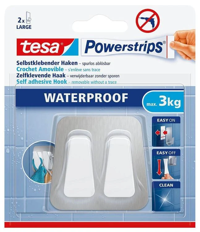 Tesa Powerstrips haak rechthoek kunststof dubbel wit