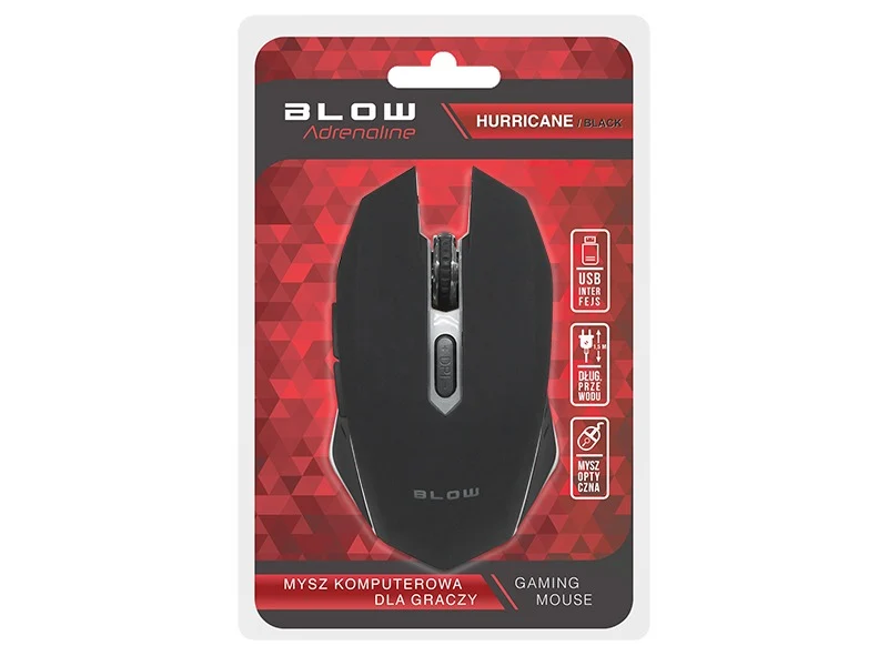 Gaming Muis Optisch Bedraad 2400dpi - Hurricane Black