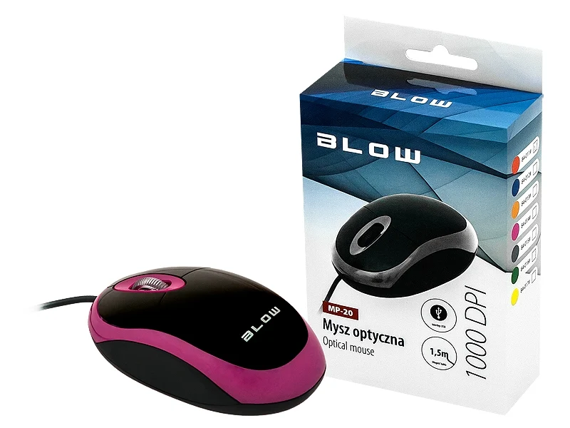 Computer muis Roze Bedraad 1000DPI MP20