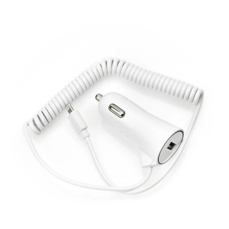 BlueStar autolader Vaste Apple Lightning kabel en USB poort 2A -1A