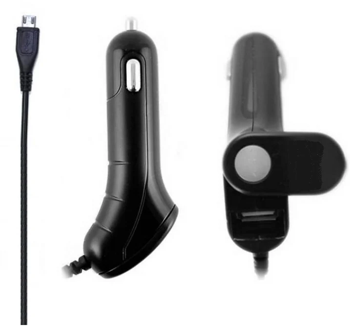 Micro USB - autolader - 1A + extra USB poort