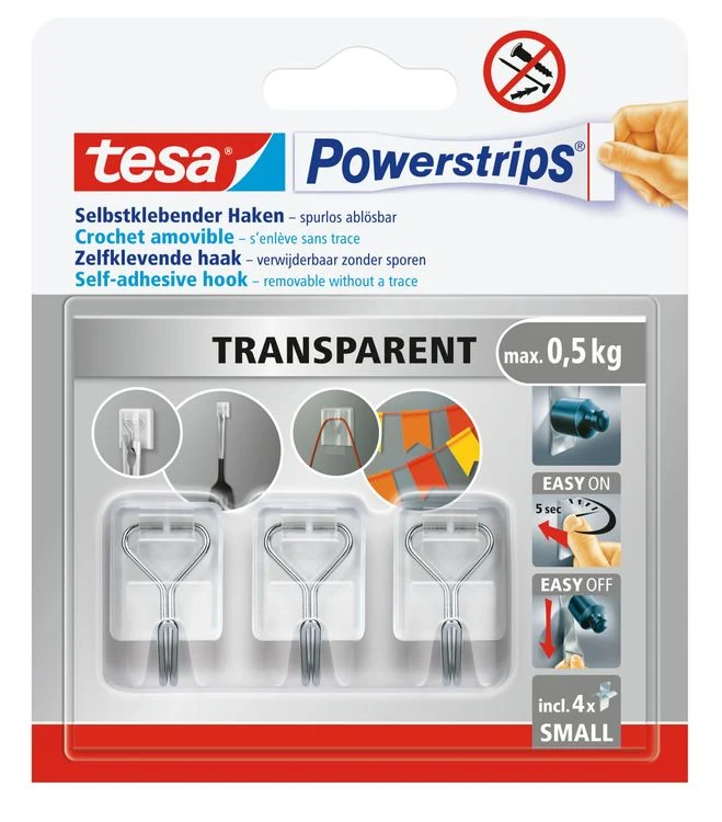 Tesa Powerstrips haak transparant