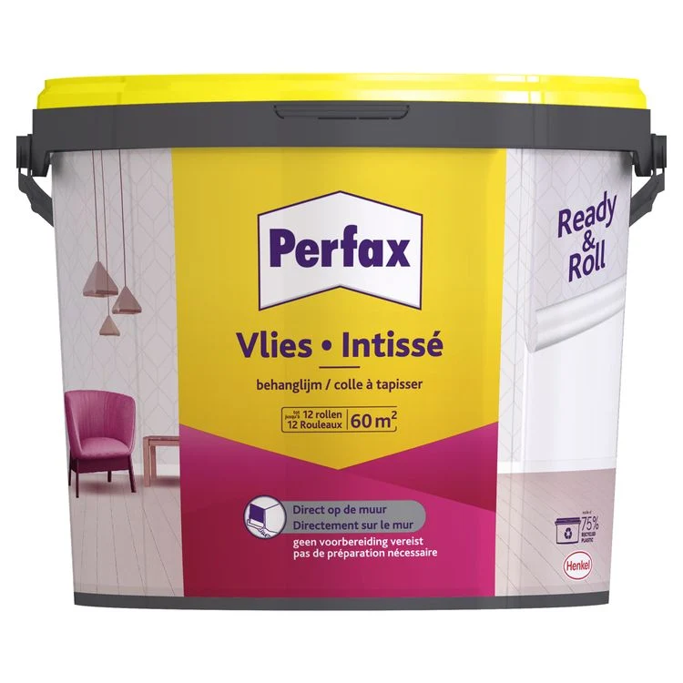 Perfax Ready & Roll vliesbehanglijm transparant 9kg