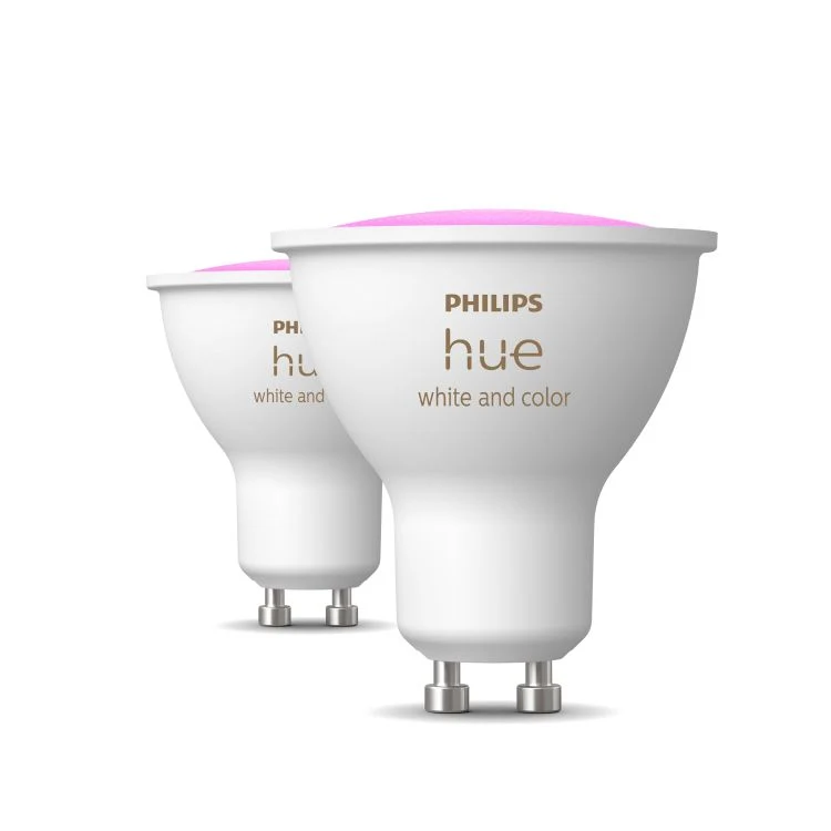 Philips Hue LED spot dimbaar GU10 mat RGBW 5,7W 400LM 2st