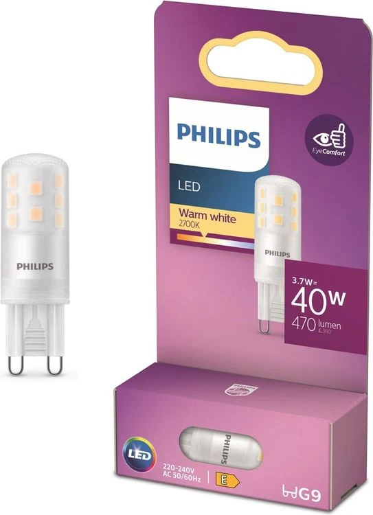 Philips LED rond G9 helder warm wit 40W 470LM