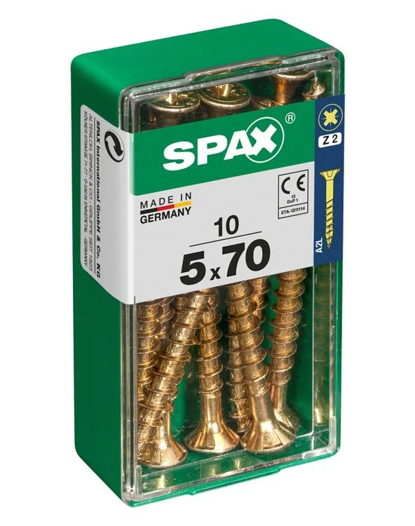 Spax schroef pozidrive verzinkt 5x70mm 10st