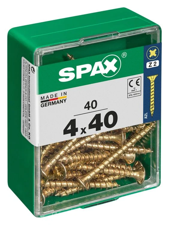 Spax schroef pozidrive verzinkt 4x40mm 40st