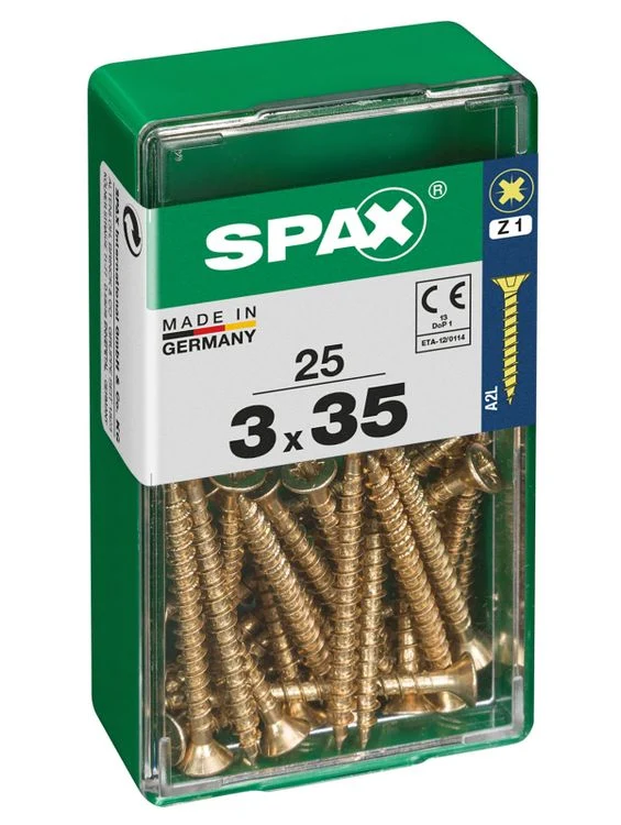 Spax schroef pozidrive verzinkt 3x35mm 25st