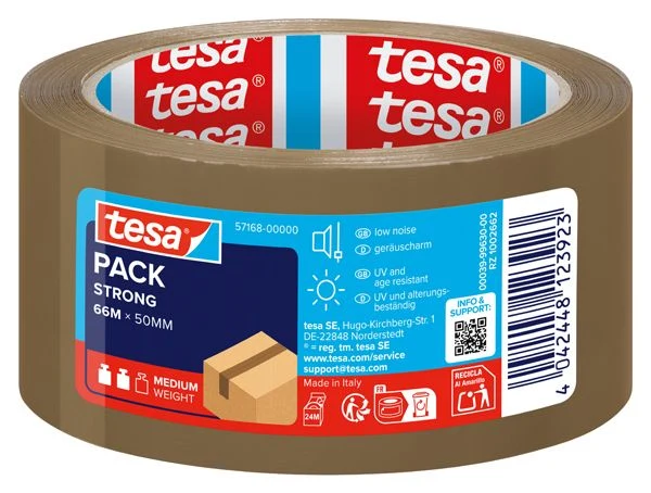 Tesa Pack verpakkingstape 57168 bruin 50mm 66m