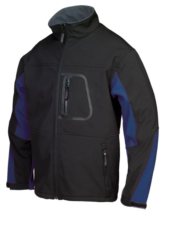 Busters Comfort softshell jack zwart/blauw XXL