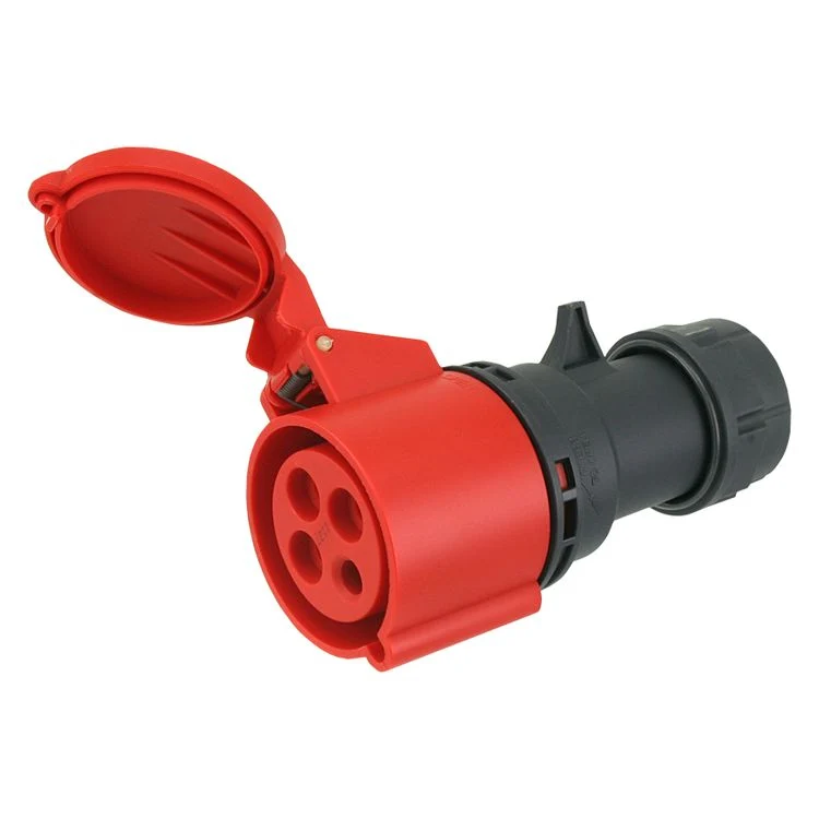 Contrastekker kracht 3-polig met aarde 32A twist rood