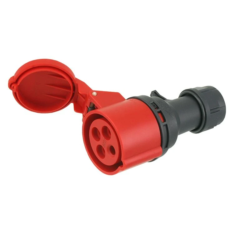 Contrastekker kracht 3-polig met aarde 16A twist rood