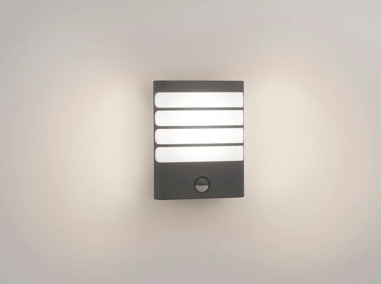 Philips myGarden LED buiten wandlamp Racoon met sensor zwart