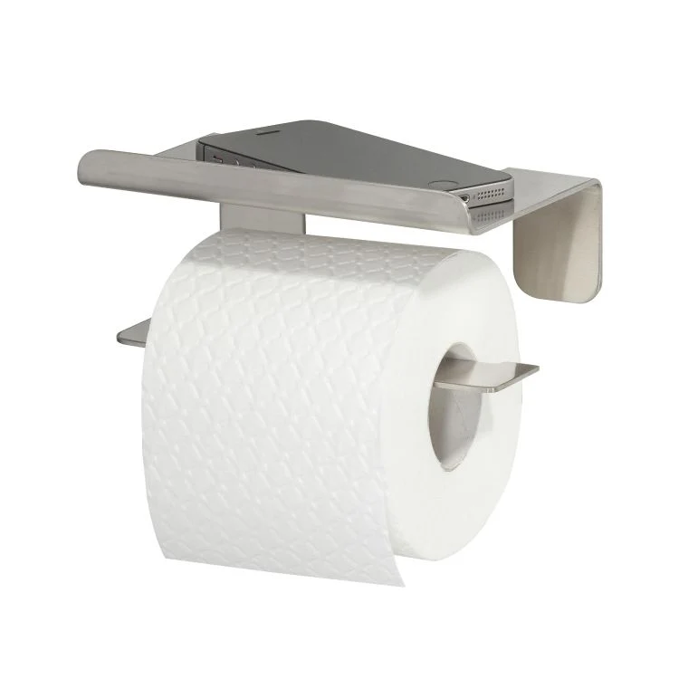 Tiger Colar toiletrolhouder + plateau enkel RVS geborsteld