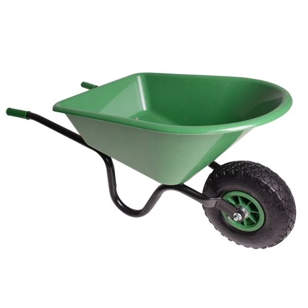 Kinderkruiwagen groen metaal, kunststof