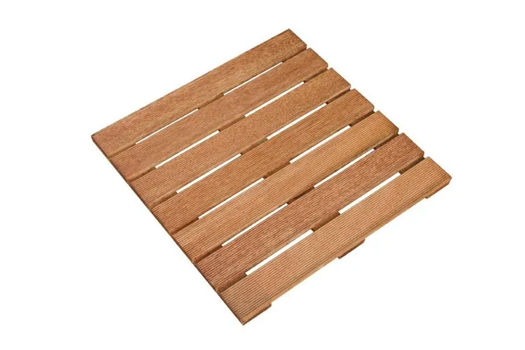 Tuintegel reliëf geschaafd hardhout bruin 50x50cm 8 lats