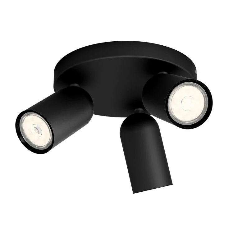 Philips myLiving LED Pongee 3-lichts plafondlamp dimbaar zwart
