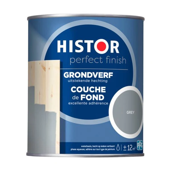 Histor Perfect Finish grondverf zijdeglans 7037 grey 750ml