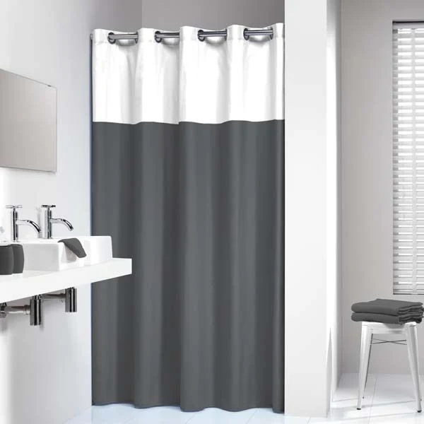 Sealskin douchegordijn Double streep grijs 180x200cm