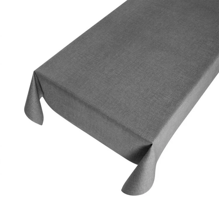 Tafelzeil Look Embossing effen donker grijs 140cm per meter