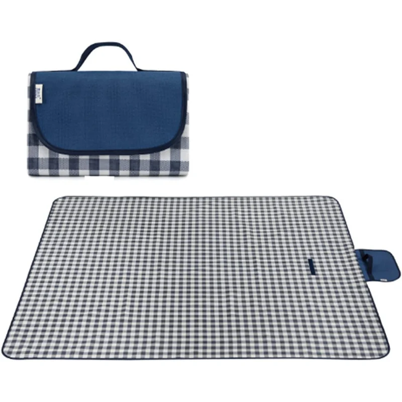 Strand/Picknickmat - Donkerblauw Geruit