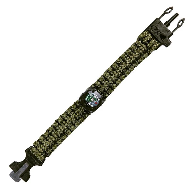 Paracord survival combi buckle 9 inch - Groen