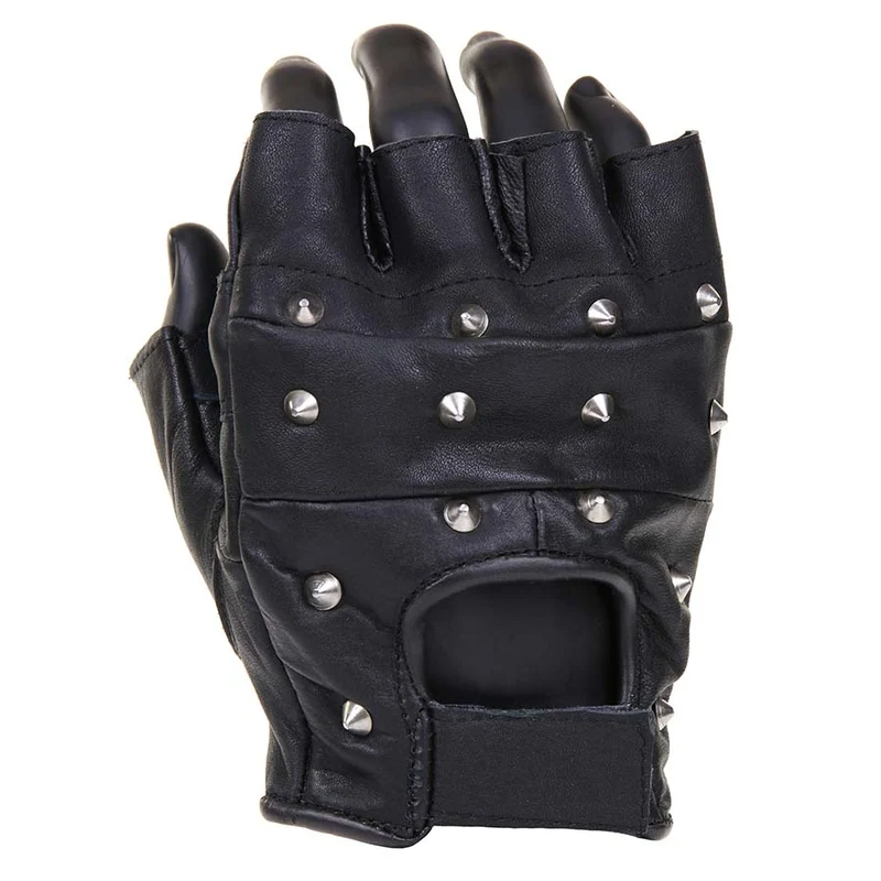 Fostex Polsmof Leer met Spikes - Zwart