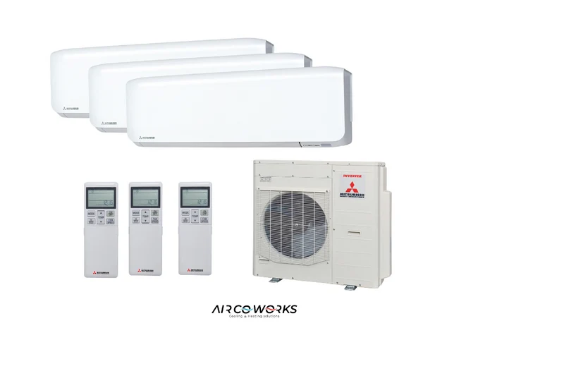 Mitsubishi Multisplit SCM80ZS-W Wandunit 2x SRK35ZS-W 1x SRK20ZS-W