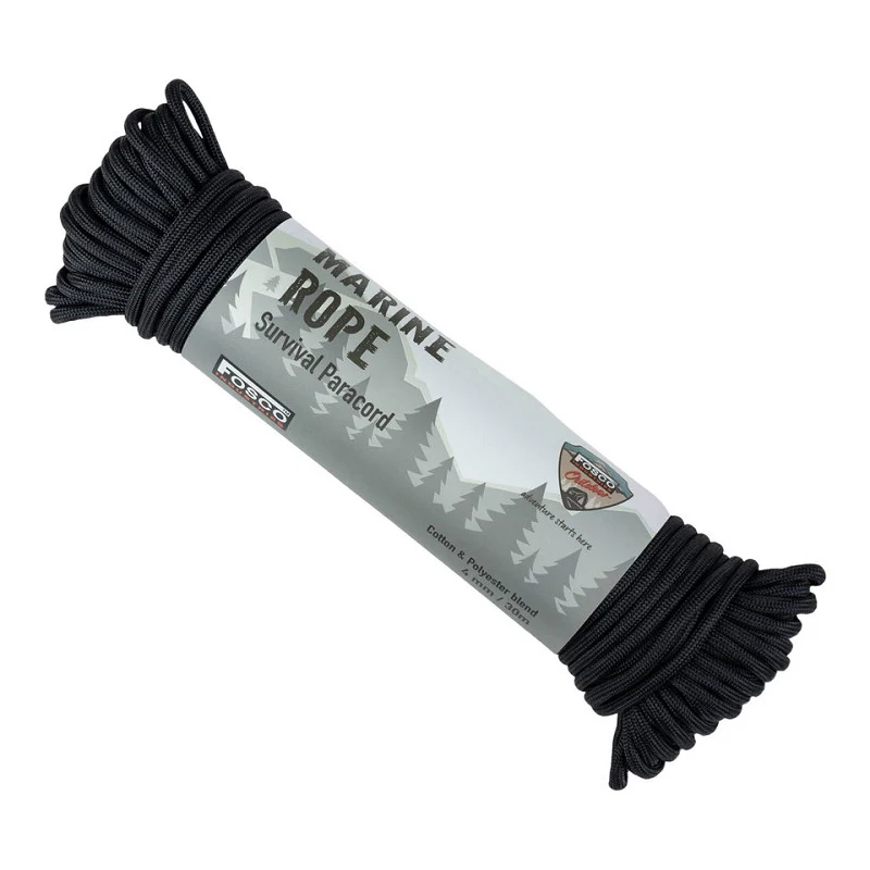 Survival Paracord Touw 30 meter 4 mm zwart