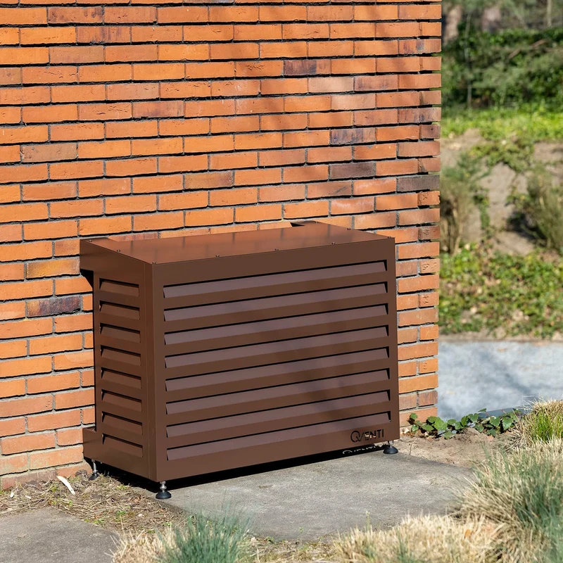 QVENTI Airco Omkasting Bruin – Voor Buitenunit (100 x 75 x 50cm)