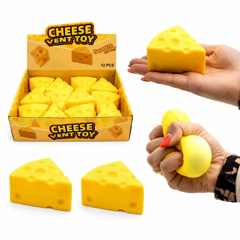 Cheese Squishy Stressbal 5 cm – Zachte Knijp Speelgoed Kaas